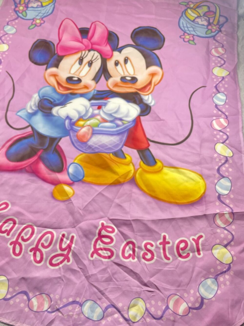 Mickey & Minnie “Happy Easter” Curtain / Decorative Flag